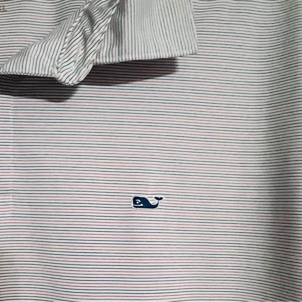 Vineyard Vines men’s XXL performance golf polo, red white and blue stripes